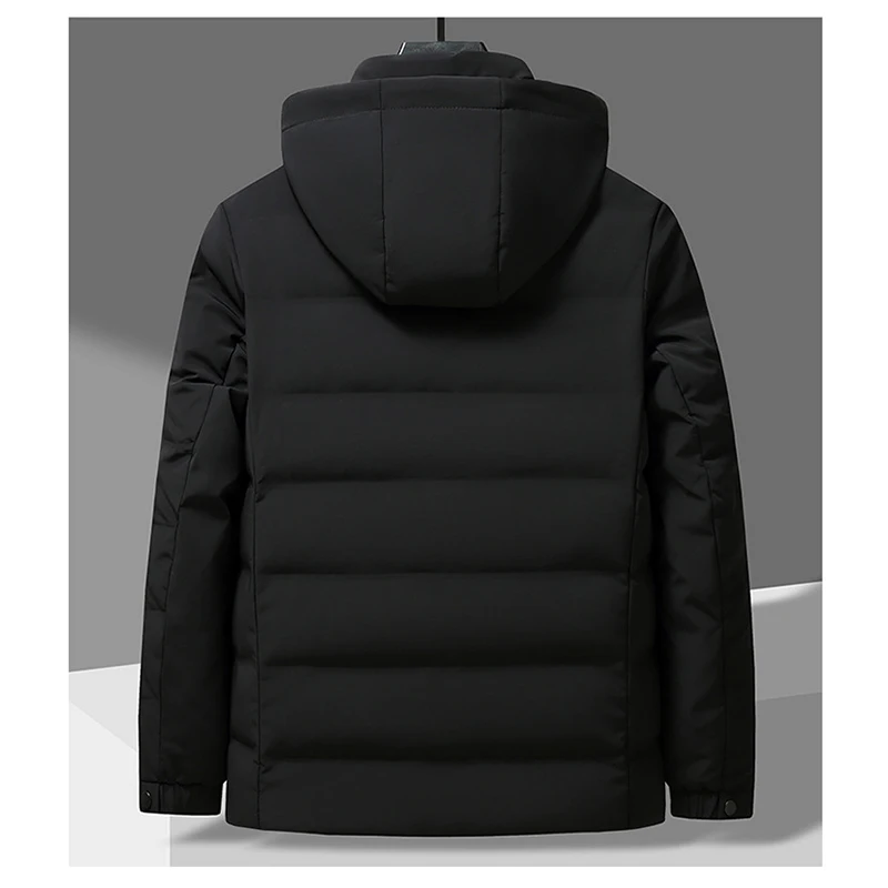 Men's Down Jacket Winter New Hooded Dad Middle-aged Men's Casual Thickened Warm Jacket