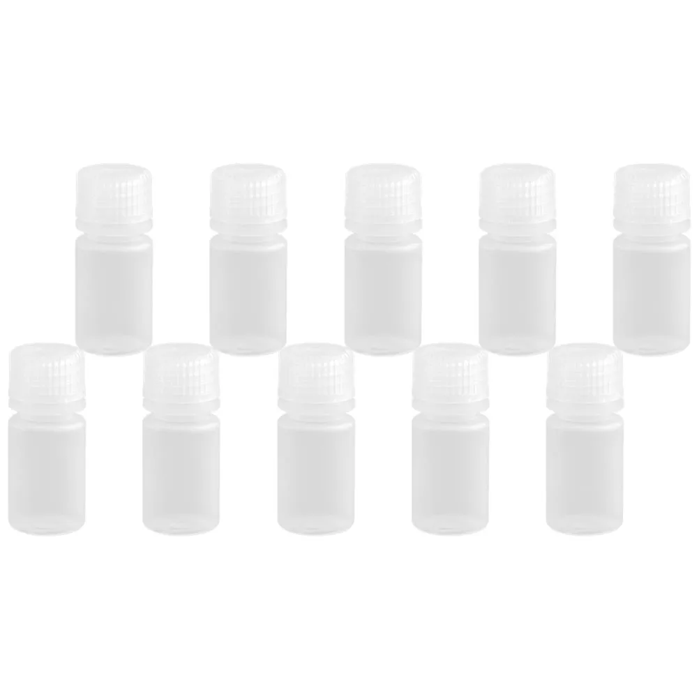 

10pcs Acid Alkali Resistant Corrosion Resistant High Temperature Plastic Laboratory Storage Bottles Transparent Wide Mouth