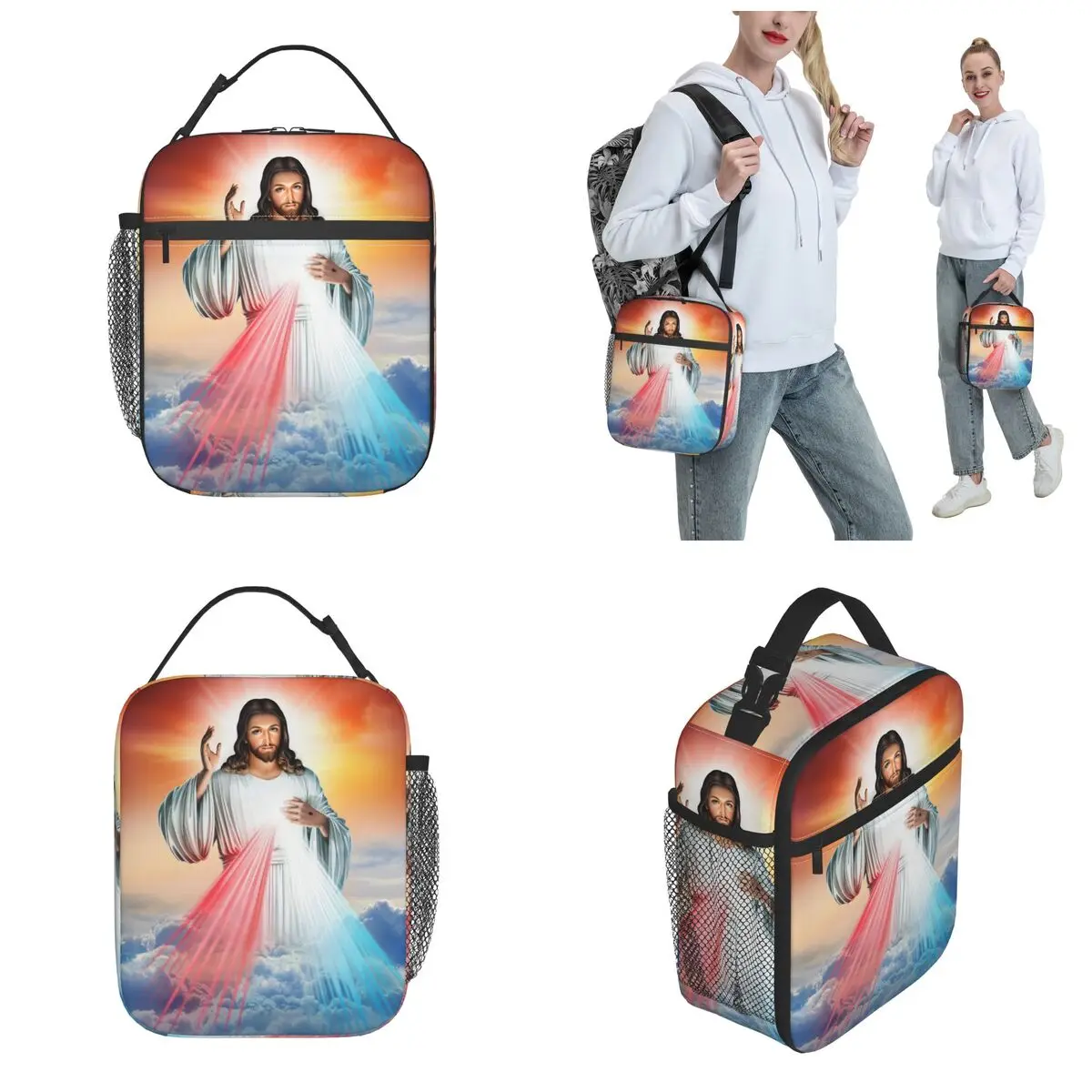 Insulated Lunch Bags Jesus Christ Catholic Bible Merch Religious Chrisitan Saint Lunch Container New Cooler Thermal Box