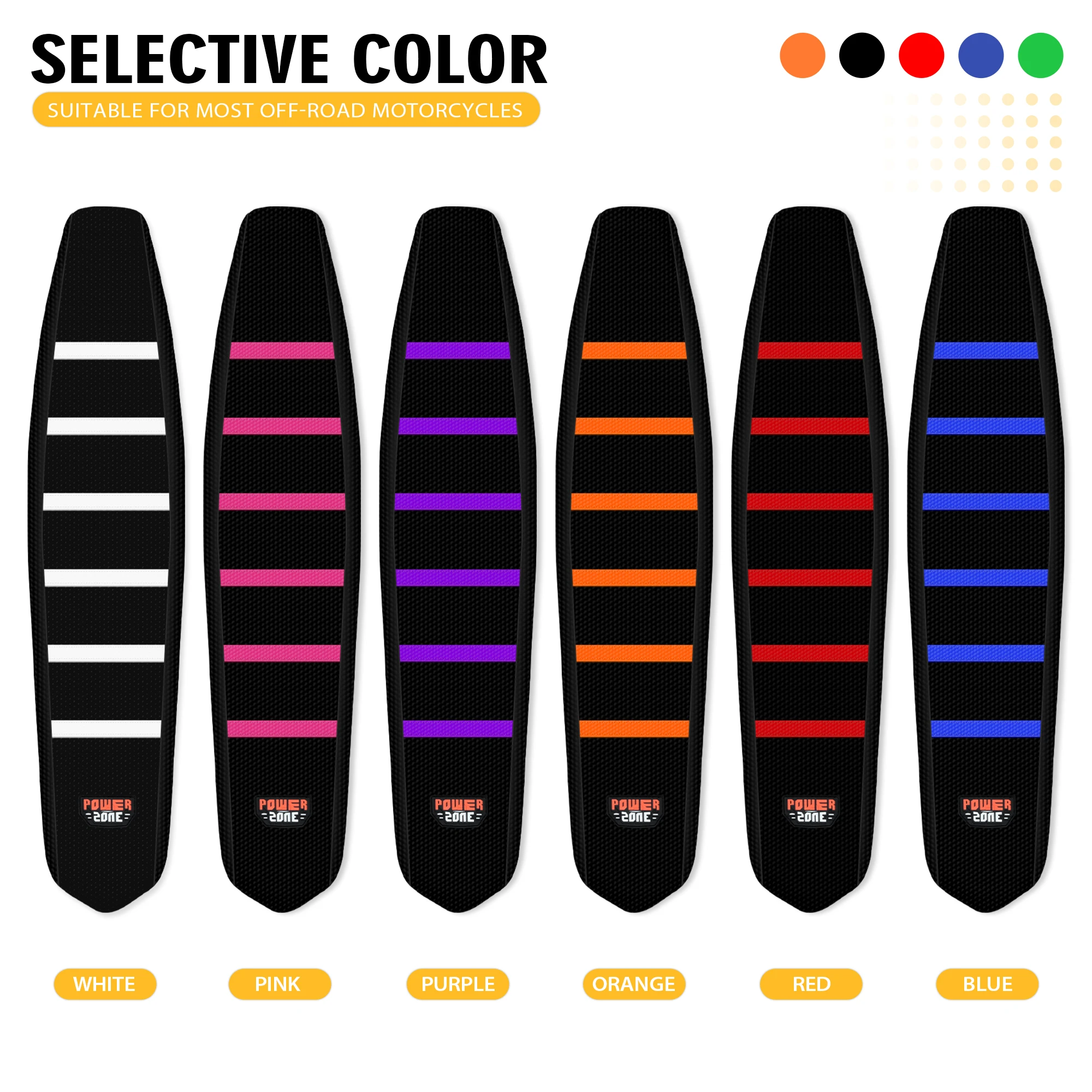 Powerzone Universal Motocross Soft Seat Cover For KTM HUSQVARNA HONDA YAMAHA SUZUKI Motorcycle Rubber Gripper Seat Cushions