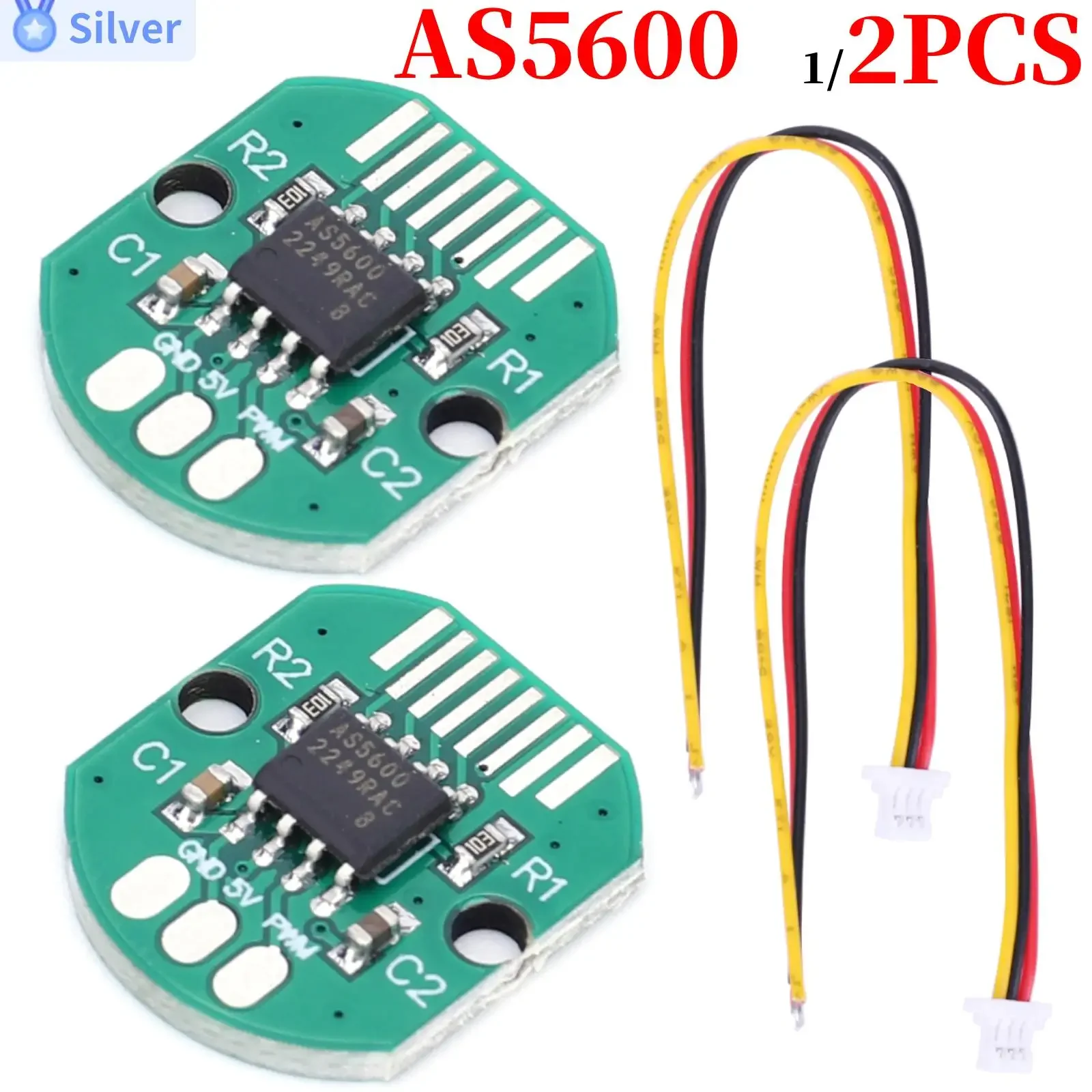 1-3PCS AS5600 Magnetic Induction Angle Measurement Sensor Module High Precision 12-Bit Absolute Value Encoder PWM I2C Interface