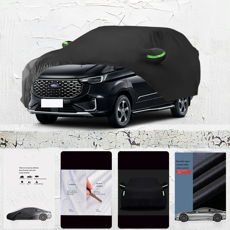 

For Ford Tourneo fit Outdoor Protection Full Car Covers Snow Cover Sunshade Waterproof Dustproof Exterior Car cover Black