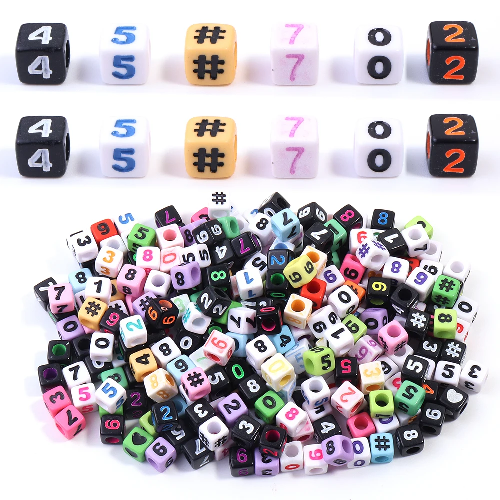 100 teile/los Platz Acryl Perlen Gemischte Anzahl Buchstaben Perlen Lose Spacer Perlen Für DIY Schmuck Machen Halskette Armband Ohrringe