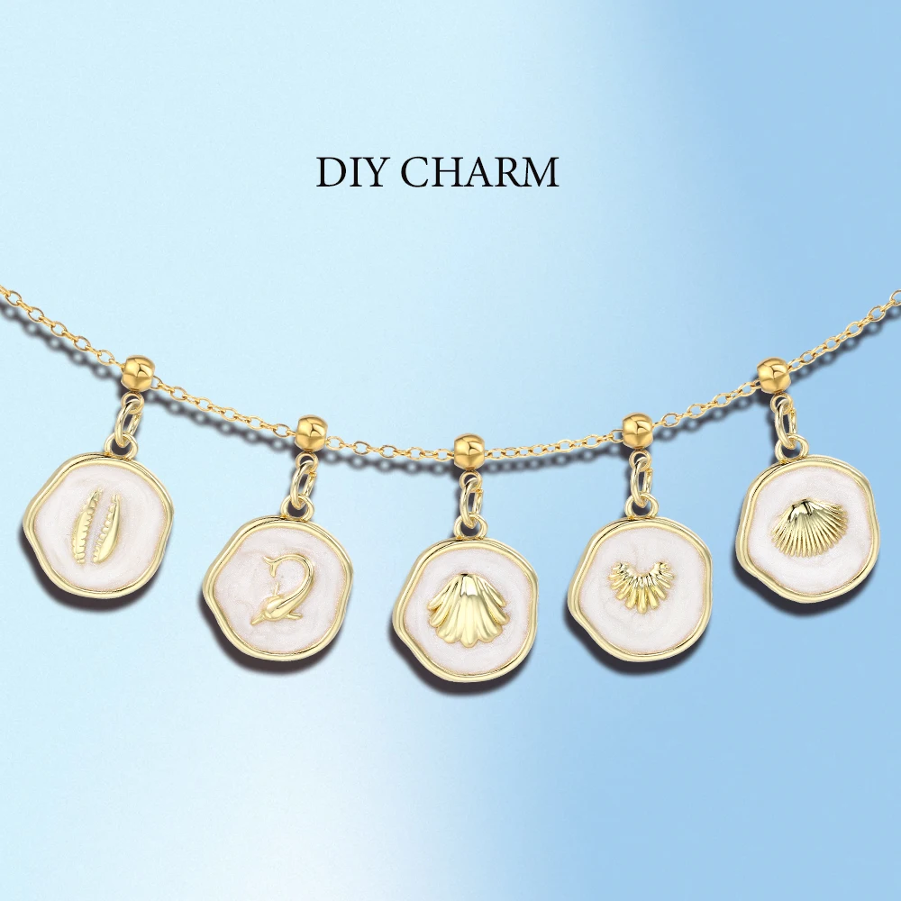 

INS Fashion Elegant Shell Charm Pendant For Women Exqusite Dolphin Charm DIY Making Bracelet Necklace Jewelry Gift Accessories