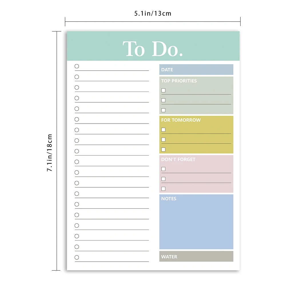 1pc To-Do Notepad - 50 Sheet Daily Planner Notepad, 5.1x7.1 Inch, Tear-Off Notepad, Home, Office, Memo, Notebook, Back to School