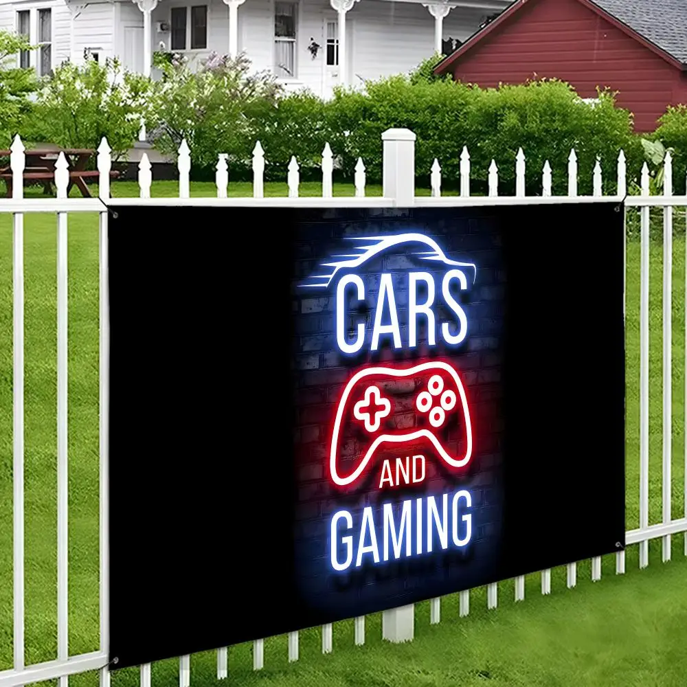 Neon Gamepad Game Zone Flags Wall Hanging Tapestry Outdoor Decorative flag Background Blanket