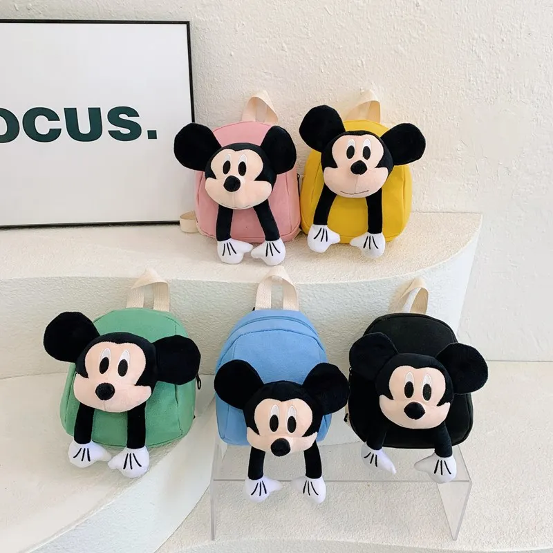 

Cute Disney Mickey Mouse Backpack Fashion Anime Cartoon Minnie Student Schoolbag Travel Leisure Portable Shoulders Bag Gifts
