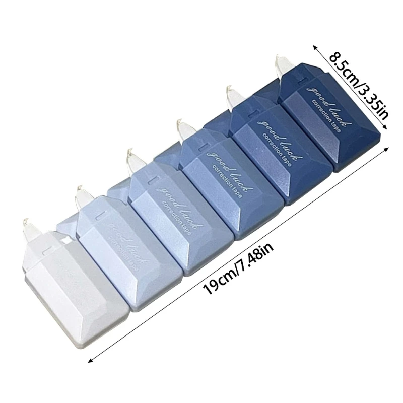 6 قطع من شريط تصحيح ذو سعة كبيرة، بكرات تصحيح متدرجة، شريط تصحيح أبيض للوازم المدرسية