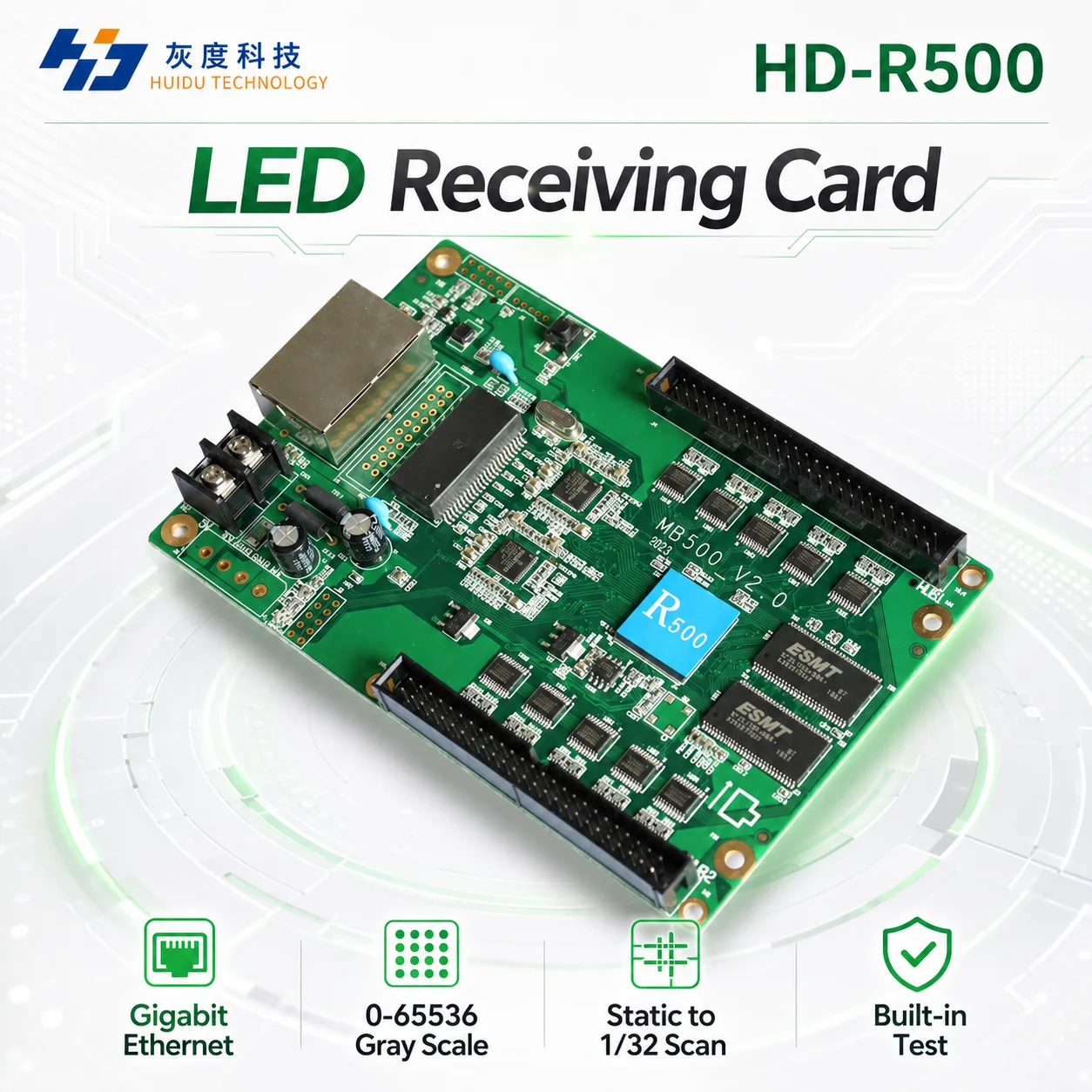 Huidu HD-R500 LED Receiving Card 50PIN HUB Receiver Card for Full Color LED Display Screen Controller