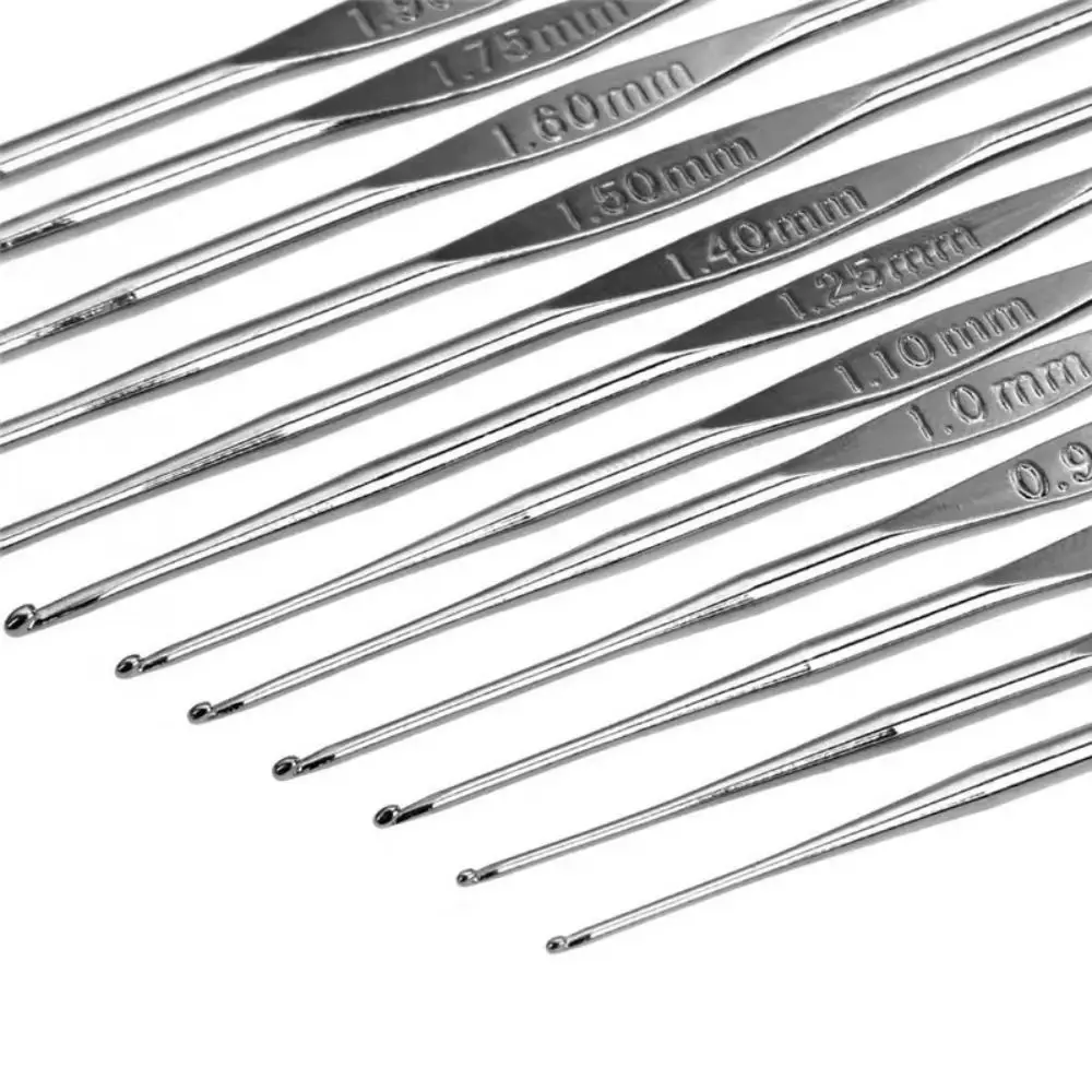 12pcs/set Crochet Hook Stainless Steel Knitting Needles DIY Handmade Craft Yarn Weave Sweater Knitting Hooks Needles Tools