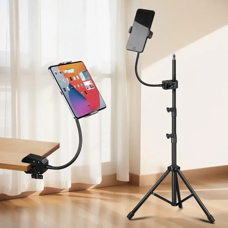 1 Set Metal Hose Microphone Stand Music Stand Flexible Phone Tablet Holder For 5 To 12.9 Inch Tablets And Smartphones