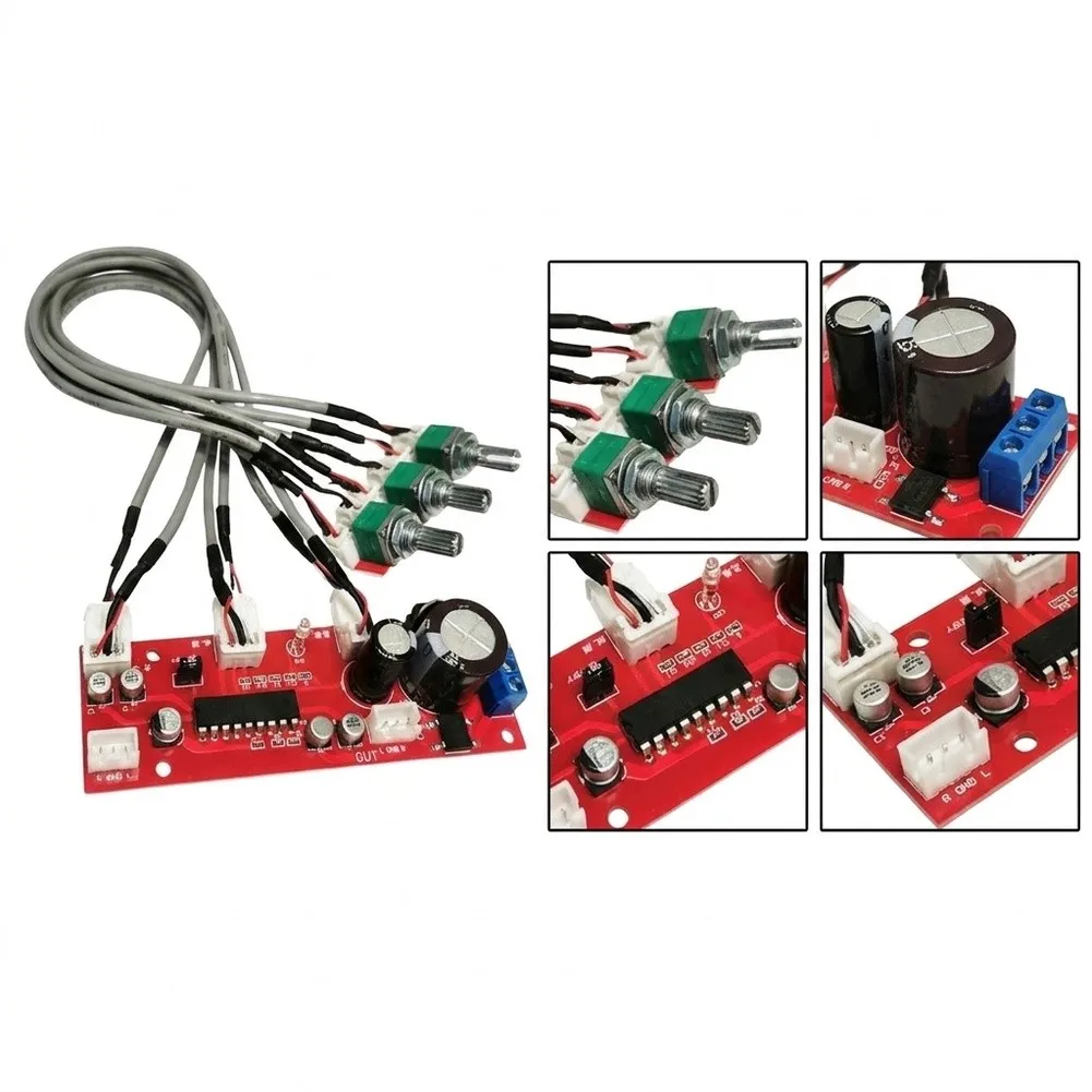 XR1075 For Audio Pre-amplifier Board-Treble Bass-Control For DIY-Amplifier Upgrade With Signal Cables Red PCB Module