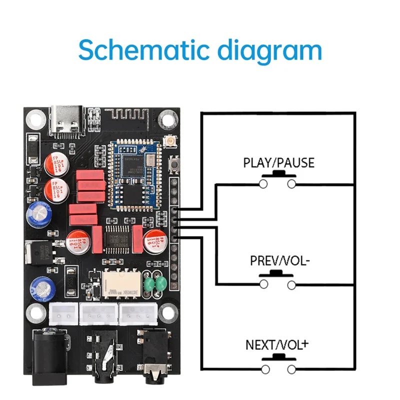 

APPLIA-DC8-24V XY-LA02 Qualcomm QCC5125 Высокотемпературная плата декодирования BT 5.1 без потерь для APTX LDAC HD Sound DIY Kit