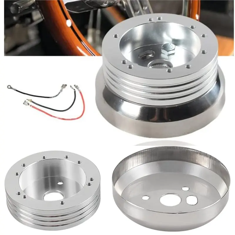 Car Steering Wheel Polished Hub Adapter 5& 6 Hole Billet For Car Steering Wheel Hub Accessories-N32R