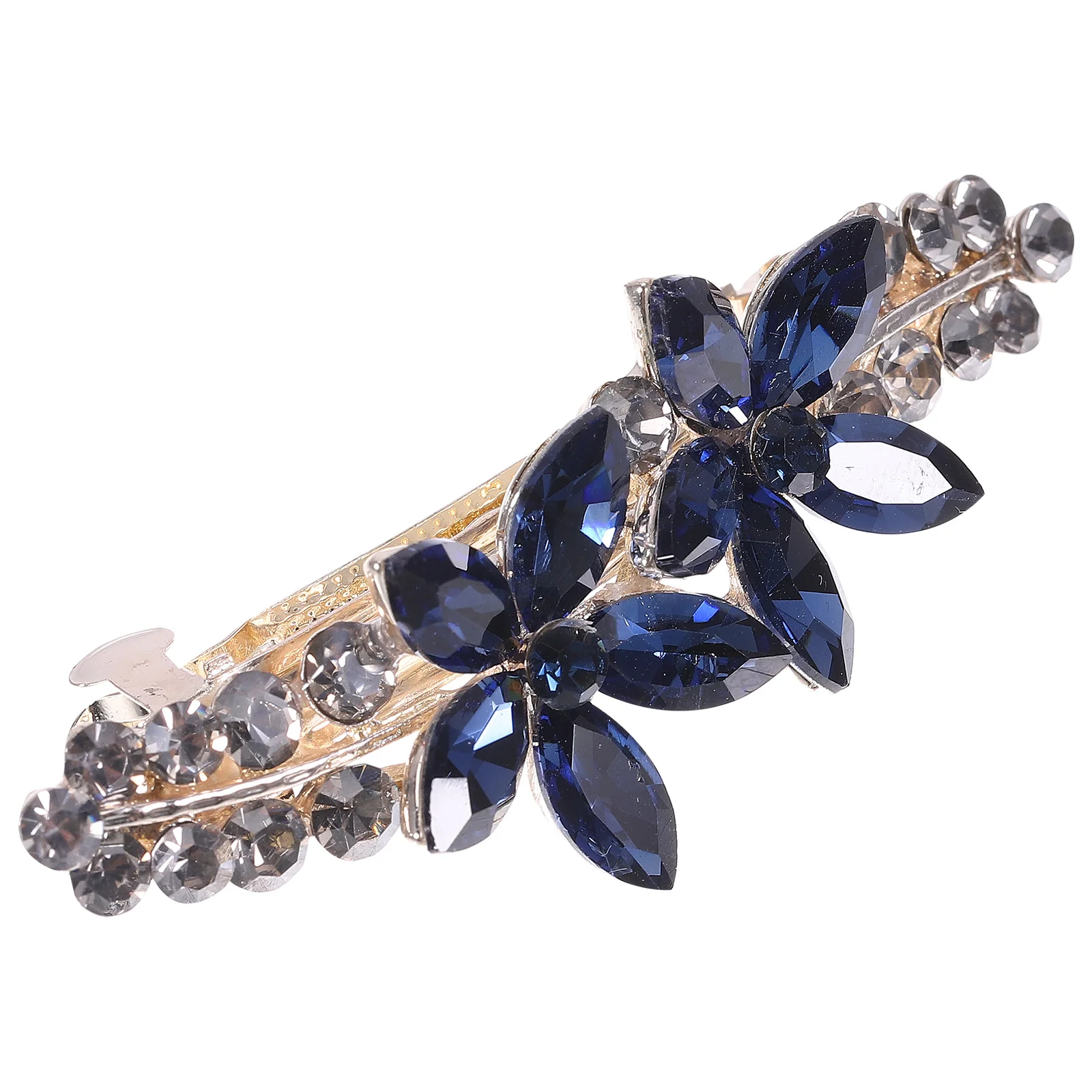 

Rhinestone Flower Hair Clip Vintage Women Accessory Spring Clips for Thick Hair Girls Metal Hairpin Decorative Piece
