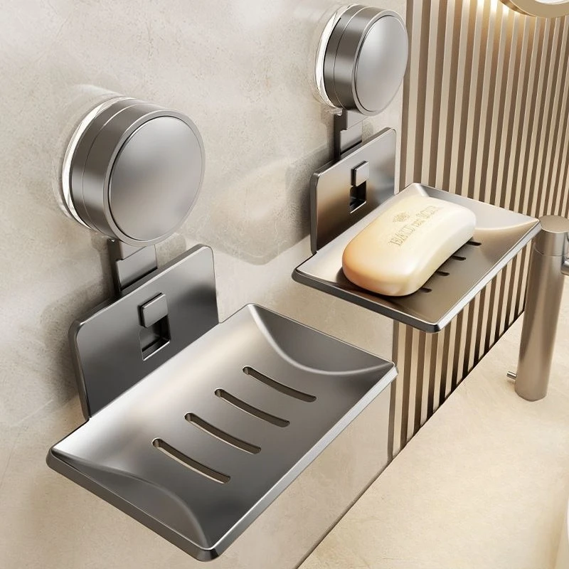 

Держатель для мыла на присоске без сверления, мыльница для ванной комнаты, бытовая настенная полка для хранения с дренажем, для кухонной раковины ​ ​ Организация