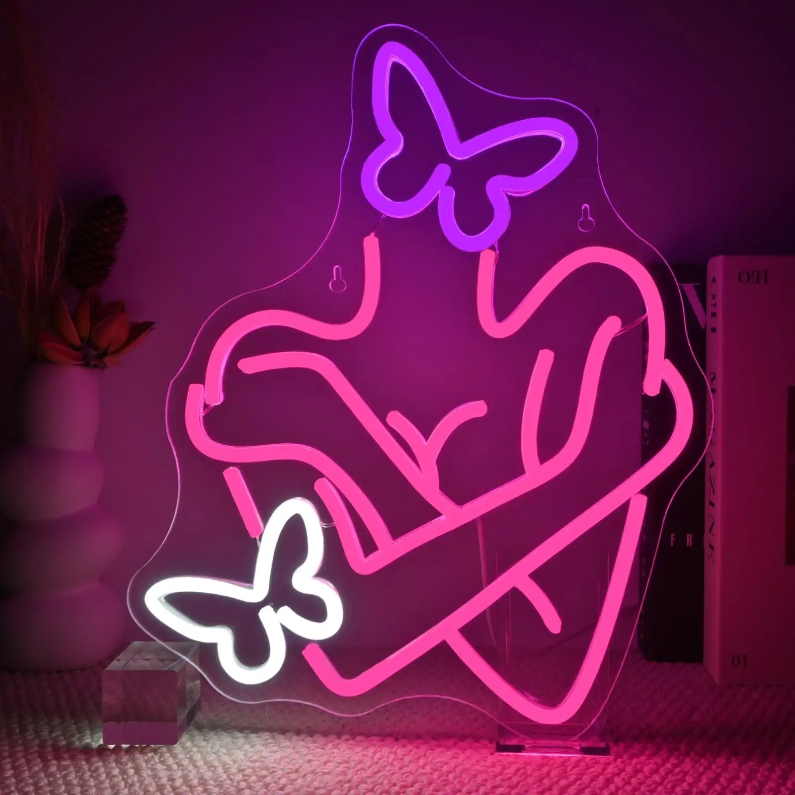 

Элегантная неоновая вывеска в виде бабочки для декора стен, красивые клубные светодиодные фонари для спальни, гостиной, вечеринки, бара, подарок для женщин