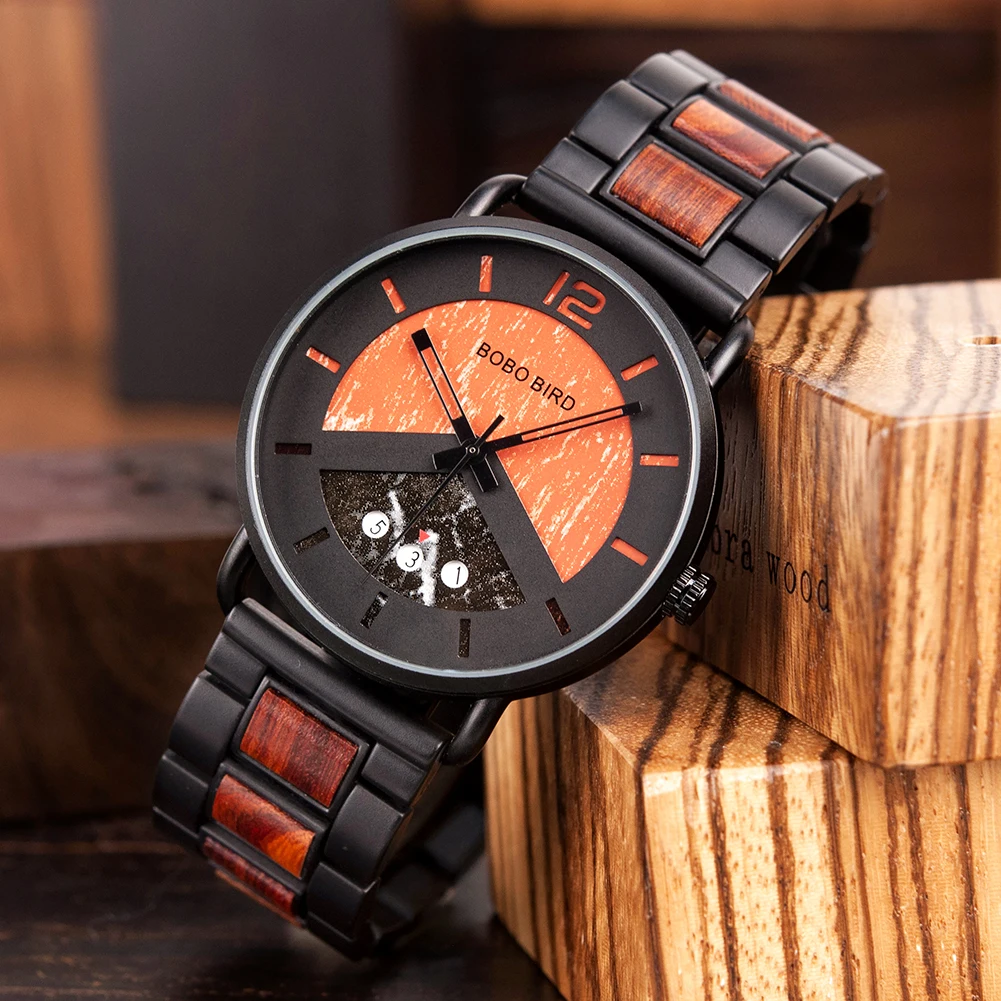 BOBO BIRD Men Watches Luxury Quartz Watch Lightweight Wooden Case and Straps Watches for Casual Support Customize Gift Box