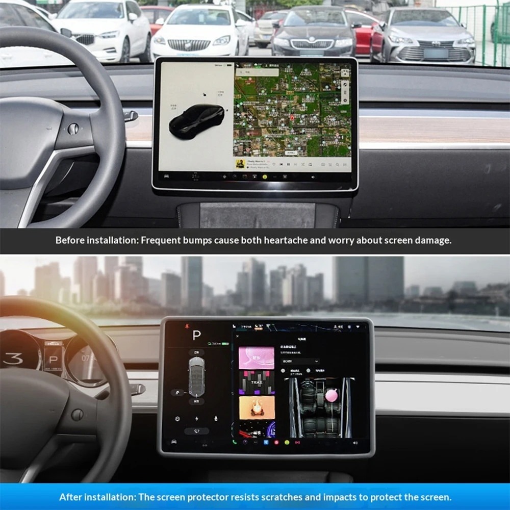 Central Control Navigation Screen Protector Rearview Mirror Edge Frame Cover For Tesla Model YL Model 3 Highland Model Y Juniper
