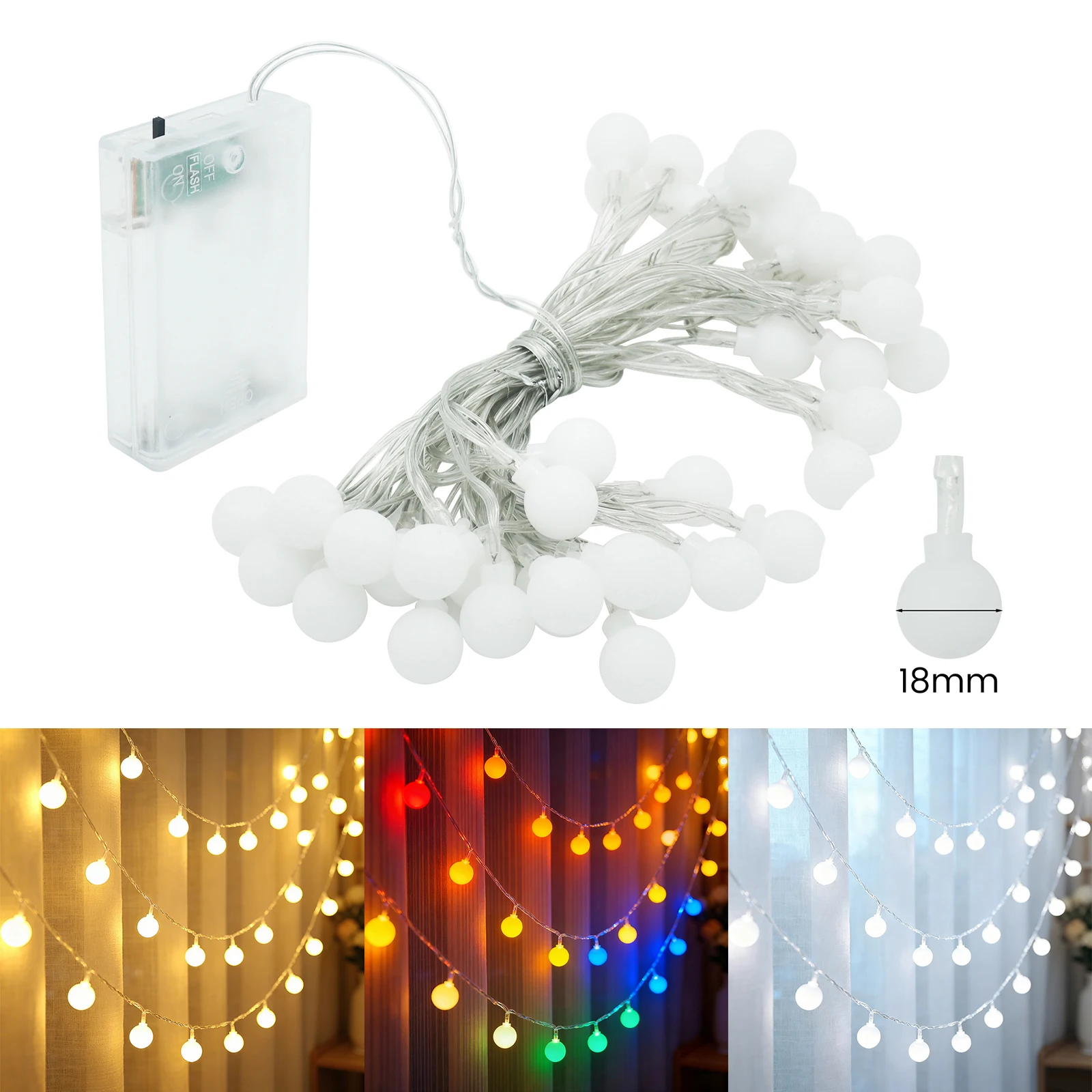 Milky White Fairy Lights Globe LED String Lights USB/Battery Operated Ball 10M for Garden Wedding Party String Lights Decoration