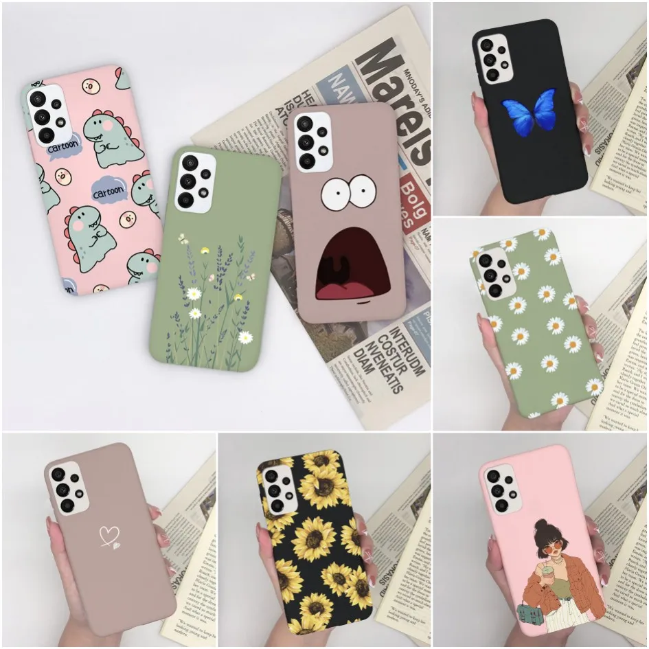 For Samsung Galaxy A33 5G Case Fashion Cute Daisy Girl SunFlower Soft TPU Phone Back Cover for Coque Samsung A33 A 33 Funda Capa