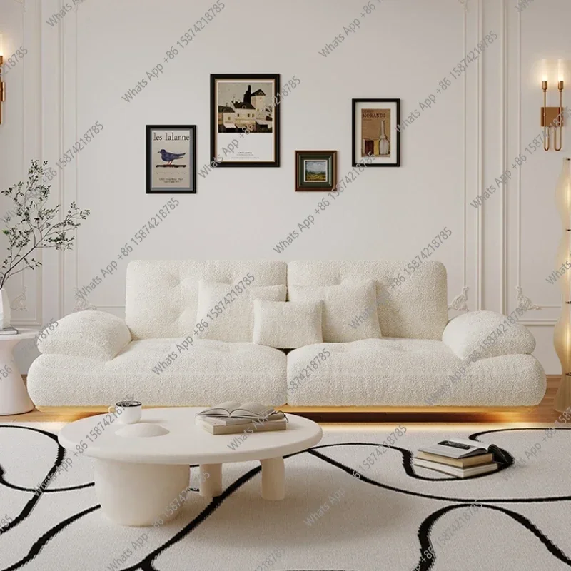 

S Cream Wind Sofa Romantic American Living Room Simple Modern Sofa Comfortable Adult Decor Aesthetics Muebles Lounge Furniture