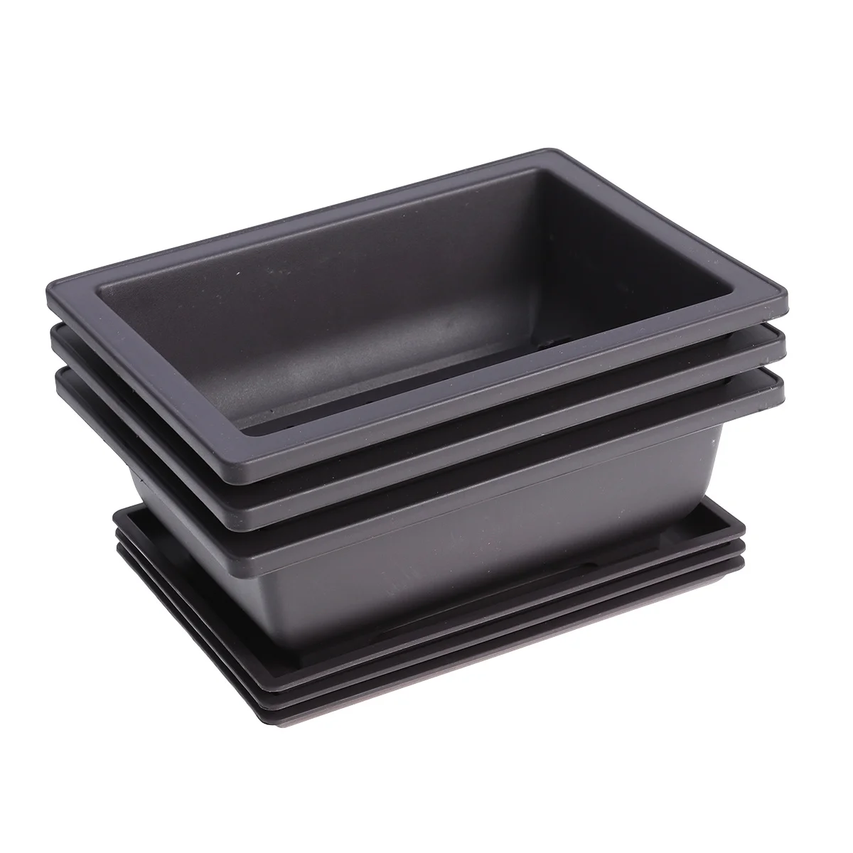 

3 pcs Rectangular Plastic Flower Pot Non fading Durable Large Capacity Succulent Plant Vintage Cactus Planter Garden Supplies