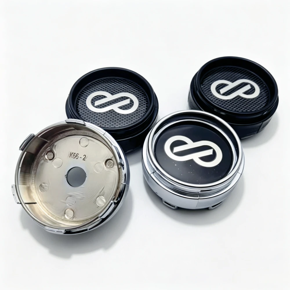 4er-Set JDM Enkei Racing Emblem Radnabenkappen Staubkappen Außendurchmesser 66 mm Clips 62 mm Felgenabdeckung Radkappen Autozubehör