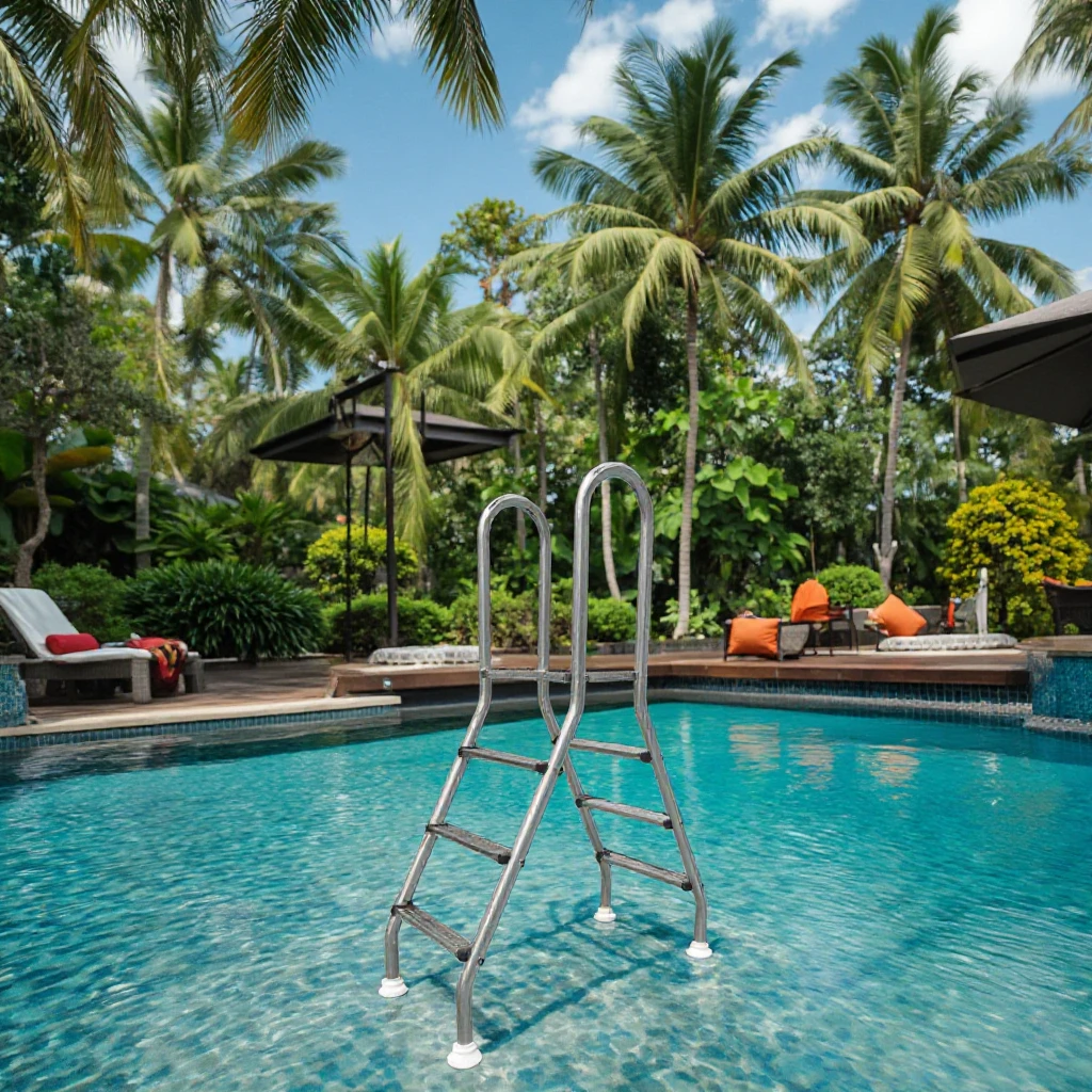 2026 Two Sides Stainless Steel Pool Step Ladder For Above-ground Swimming Pool, Stainless Steel Step Ladderspromote Sales