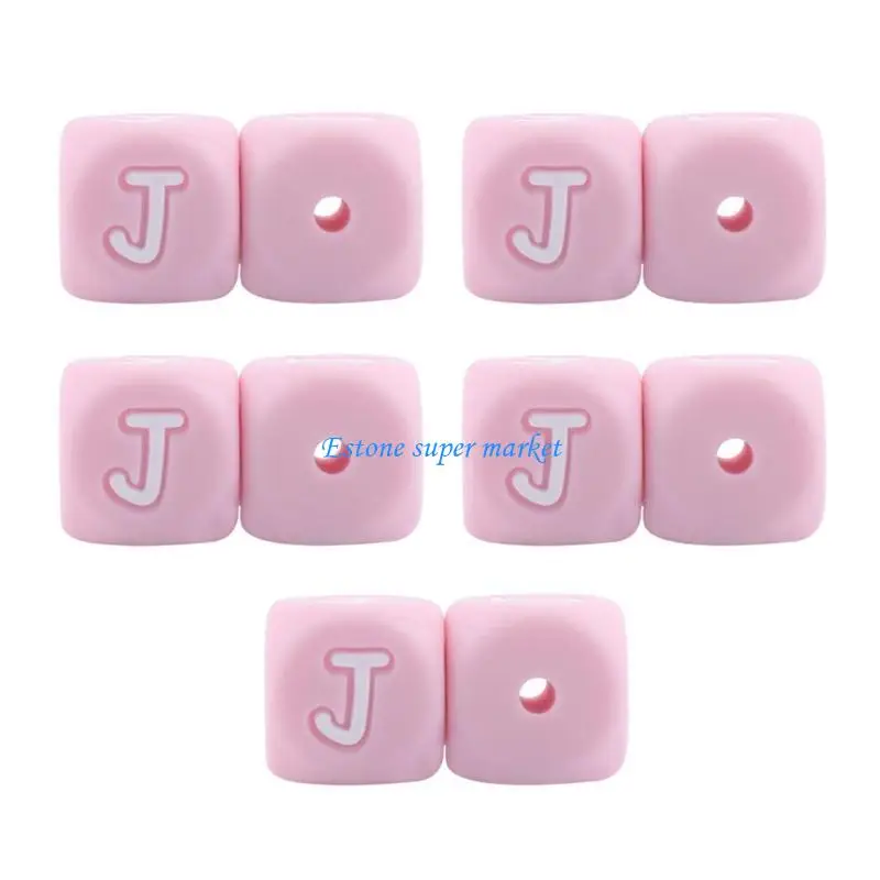 090B Anti-Drop Pacifier Clip Loose Bead Silicone Letter Bead DIY Beading Jewelry Accs