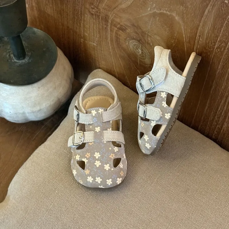 Baby-Sandalen Süße Blumenmuster Lässige Kinder-Prinzessinnen-Schuhe Weiche Sohle 2026 Sommer Neue Kleinkind-Laufschuhe Rutschfest – Detail 7