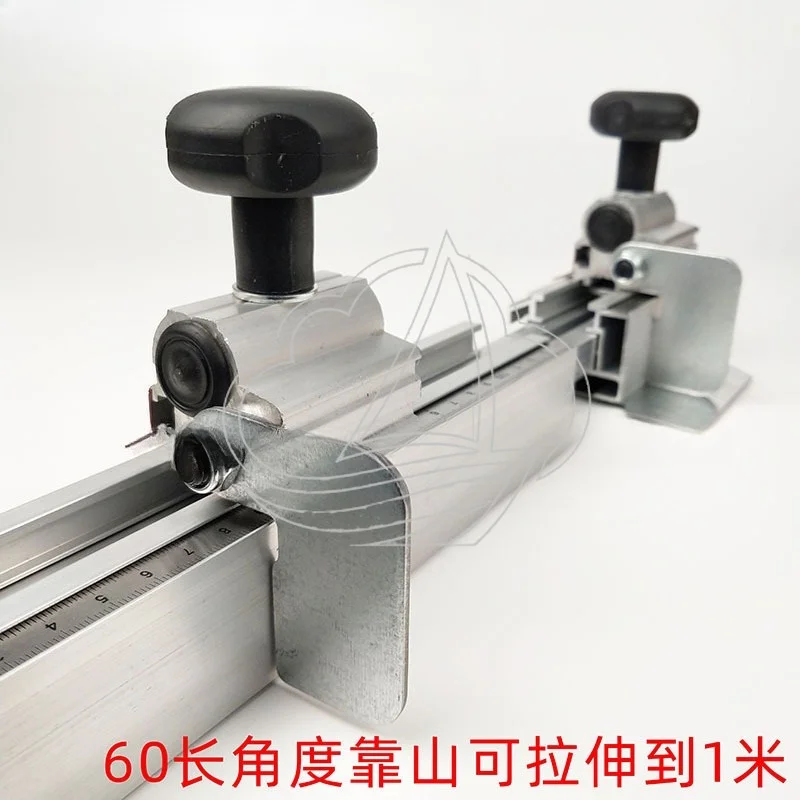 Telescopic Angle Fence for Precision Sliding Panel Saw, Adjustable Angle Positioning Ruler Wooorking Locator Tool