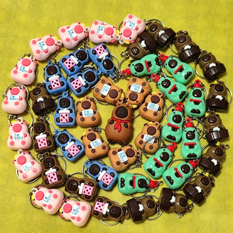 Caja ciega de figura de Capibara, 6 uds.-24 Uds., figuras de Capibara de Anime, llavero de muñeca, colgante, decoración, juguete para niños, regalo de Navidad