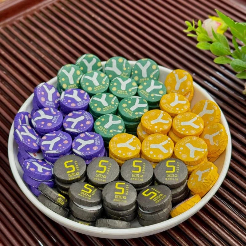 

China Yunnan Shu Raw Puer Tea Small Cake Colored Paper Puerh Cotton Paper For Wedding Party Birthday Decoration 500Free Shipping