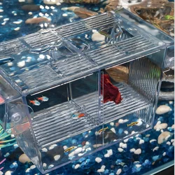 Fish breeding box, acrylic fish isolation box, with suction cups, aquarium incubator, suitable for baby fish, shrimp, clownfish,