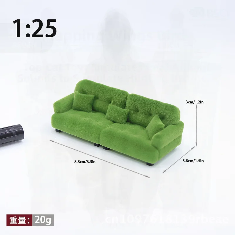 مقياس 1:12 دمية مصغرة طقم أريكة توافدوا كريم نمط الاصطناعي أثاث صغير لعب منزل لعبة نموذج الحلي للأطفال #4