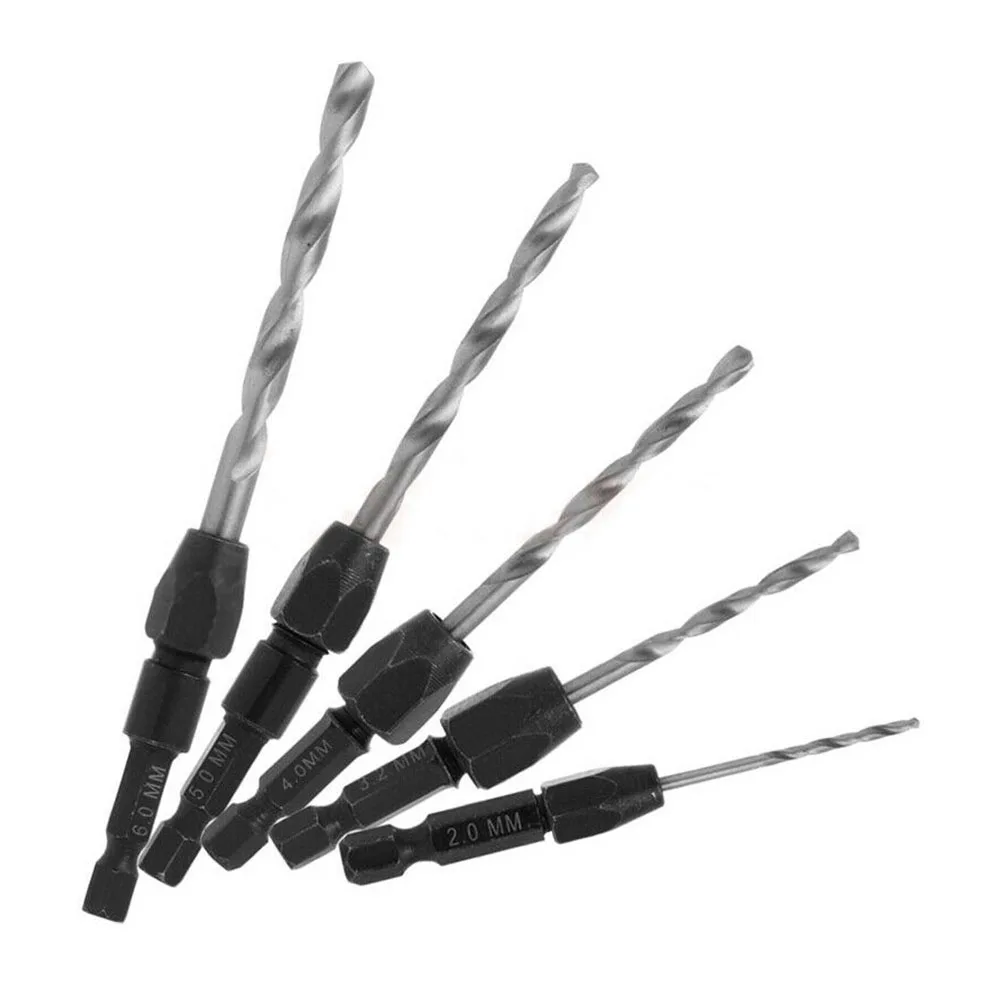 5 Stuks Verzonken Boor Houtbewerking Router Bit 2-6Mm Frees Schroef Extractor Remon Sloop Houtkern Boor Bit