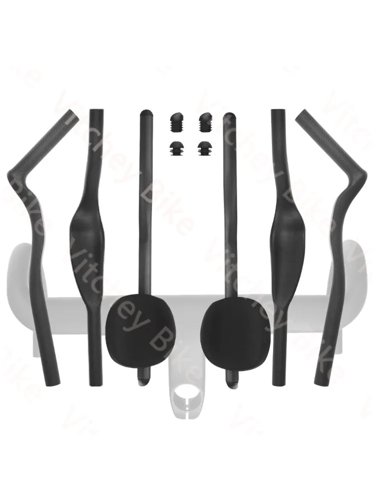AliExpress NONE 3K Full Carbon Fiber TT Base Bar & Aerobar Extensions, 35°/55° Adjustable Rest, for Road Bike Triathlon Time Trial
