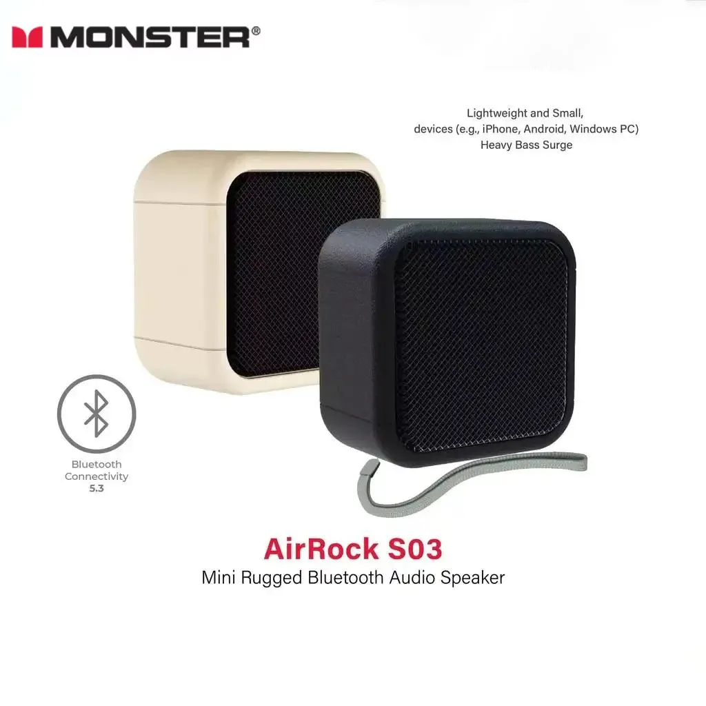 مونستر S03 سماعة لاسلكية تعمل بالبلوتوث المتكلم TF بطاقة ثلاثية الأبعاد ستيريو مشغل موسيقى الصوت في الهواء الطلق مكبرات صوت مقاومة للماء عالية الجودة