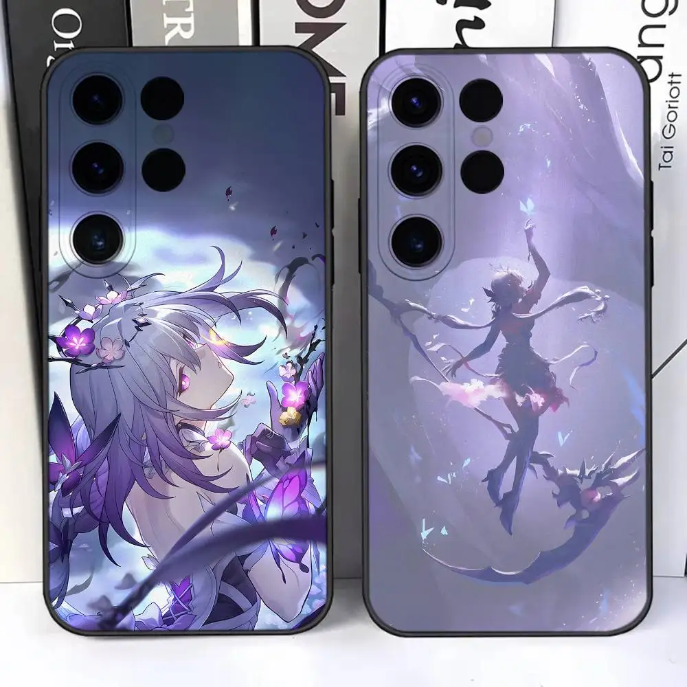 

H-Honkai Star Rail Castorice For Samsung S25,S24,Ultra,S20,S30,Plus,S22,S23,Ultra,Plus,5G Black Silicone Soft Case