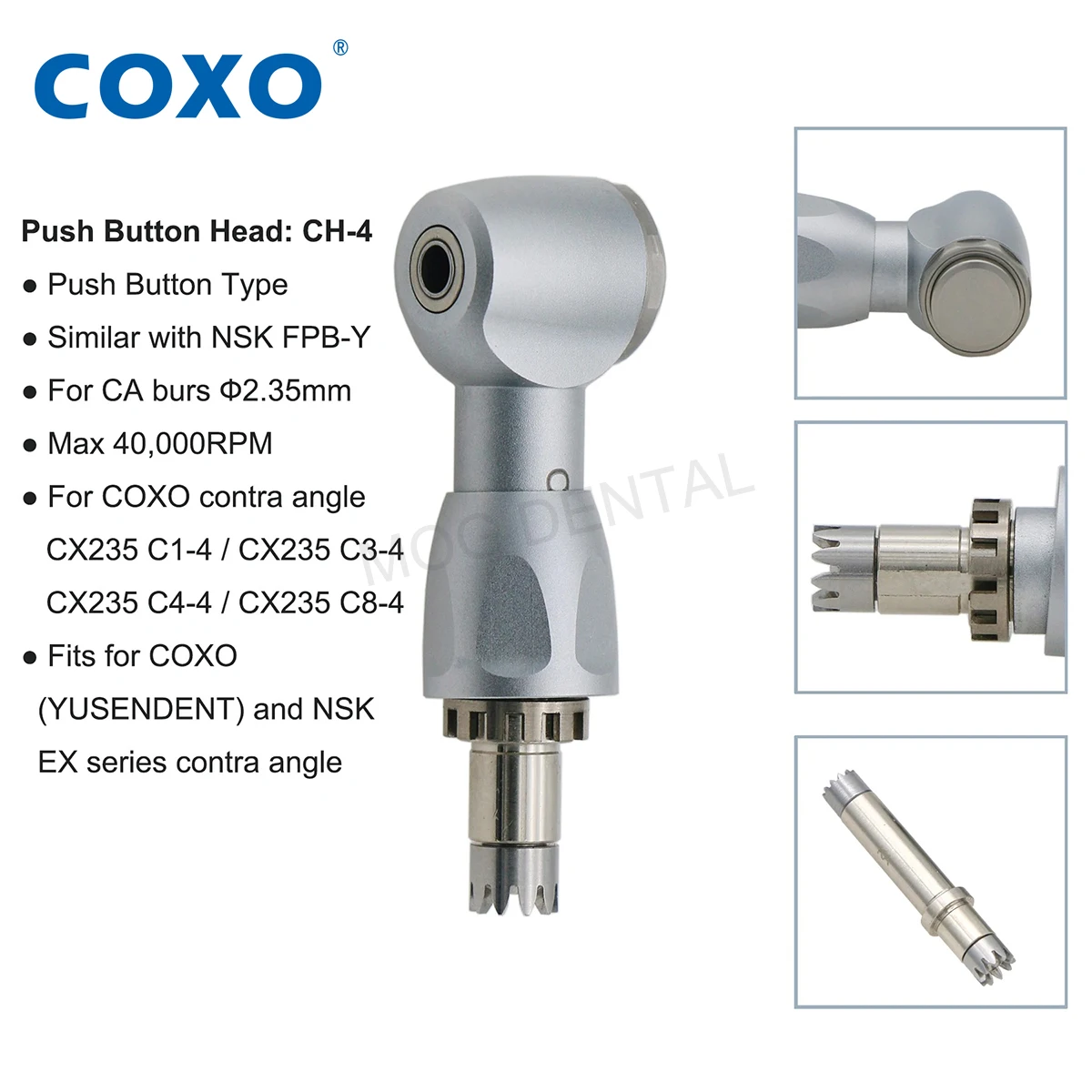 COXO Dental Low Speed Handpiece Contra Angle Spare Head Accessories Compatible for NSK Endo Reciprocating Handpiece