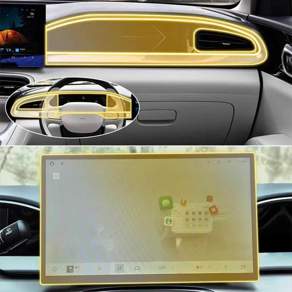 Mittelkonsole Klare Schutzfolie aus TPU Kratzfeste PPF-Schutzfolie für Geely EX2 2025 2026 Auto-Innenausstattung Zubehör – Detail 2