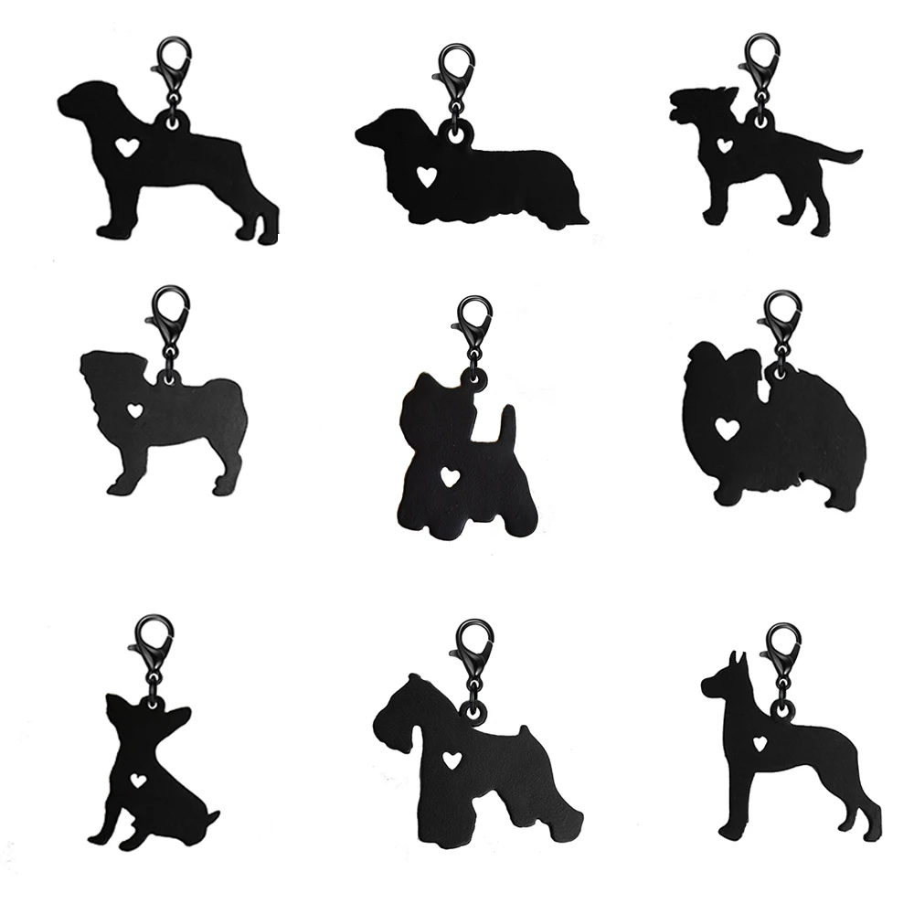 Animal Schnauzer Black Dog Key Chain With 11 MM Lobster Clasp Fashion Jewelry Keychains Accessories For Women