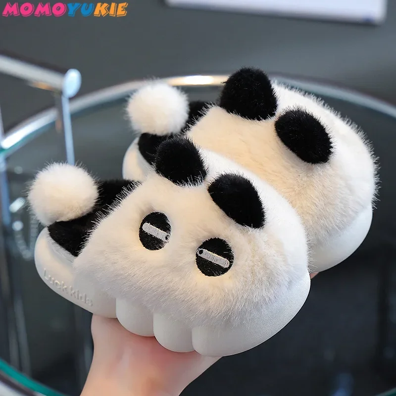 2023 Winter New Style Cute Children's Cartoon Slippers Comfortable Warm Cotton Shoes Boys Girls Indoor Home Fluffy Slippers