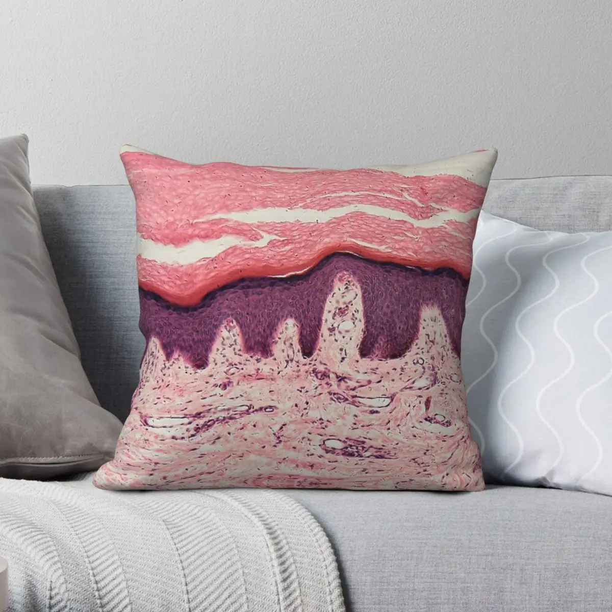 Human Skin With Sweat Glands Microscope Square Pillowcase Polyester Linen Velvet Pattern Zip Throw Pillow Home Cushion Cover 18