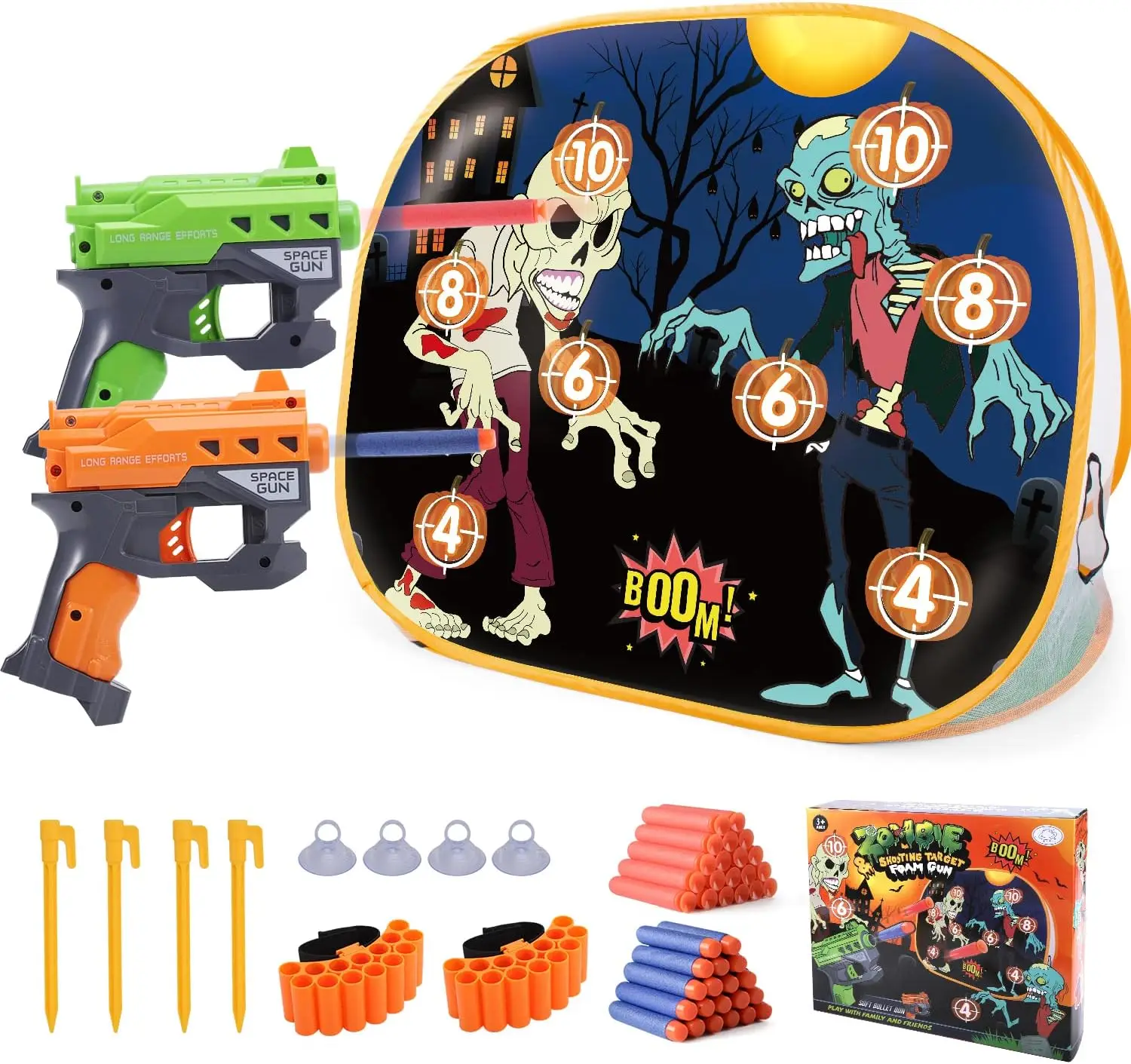 

Zombie Shooting Game Foam Blaster Set with 2 Guns & 40 Darts for Kids
