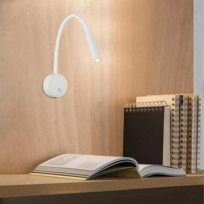 New Simple Hose LED Reading Wall Lamp with Switch Bedroom Bedside High Sense Wall Lamp Lighting