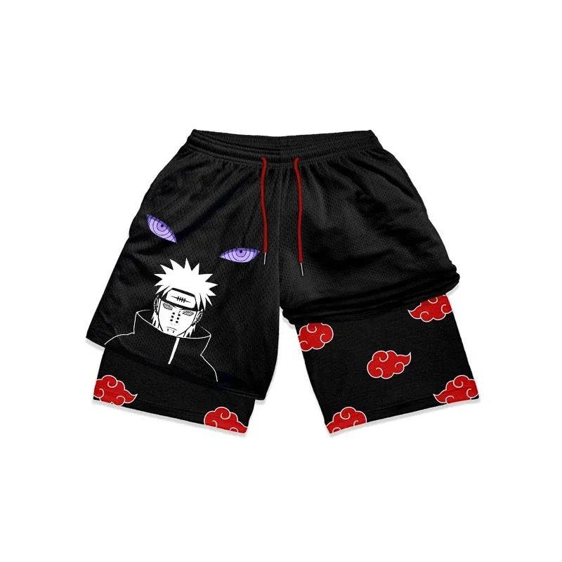 Naruto Anime Shorts Men Gym Short Pants Itachi Pain Manga Kawaii Summer Workout Fitness Running Performance Sports Shorts Gifts