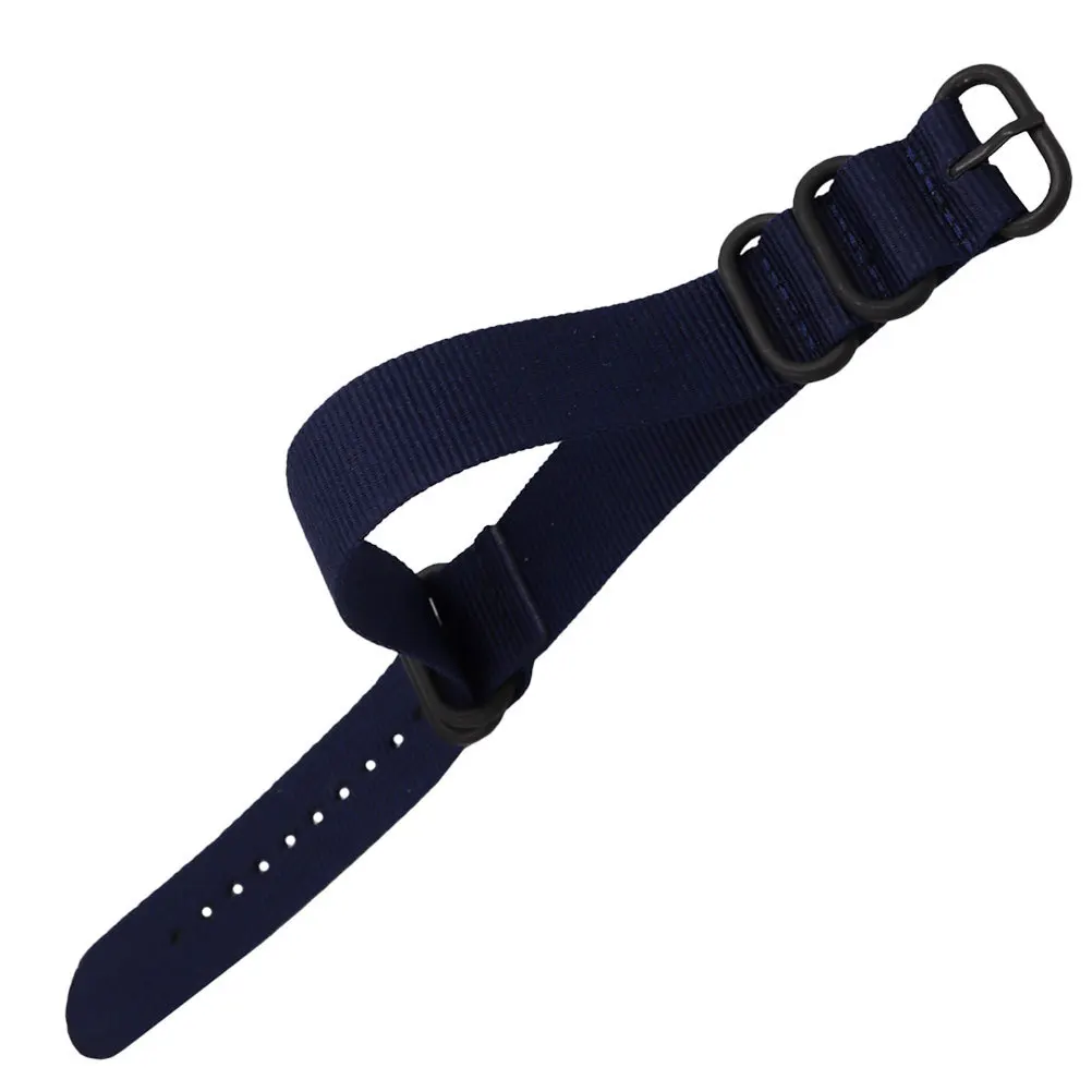 

1Pcs 22Mm Dark Blue Nylon Watch Band Canvas Strap for Smart Watch Replacement Ergonomic Design Comfortable Wearing Watchstrap
