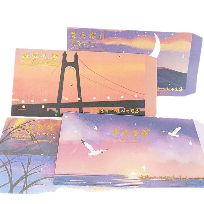 Custom. Paper Letter Envelope Set Sunset Handwritten Letter Paper Artistic Confession Love Letter Blessing Message Letter Paper